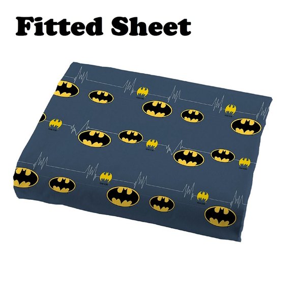 new Batman Guardian Speed Super-Soft 3-piece Twin Sheet Set - Black, Gray, Blue - Picture 6 of 15